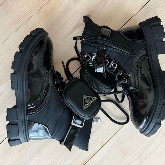 Black Combat & Moto Boots - Picture 2 of 4